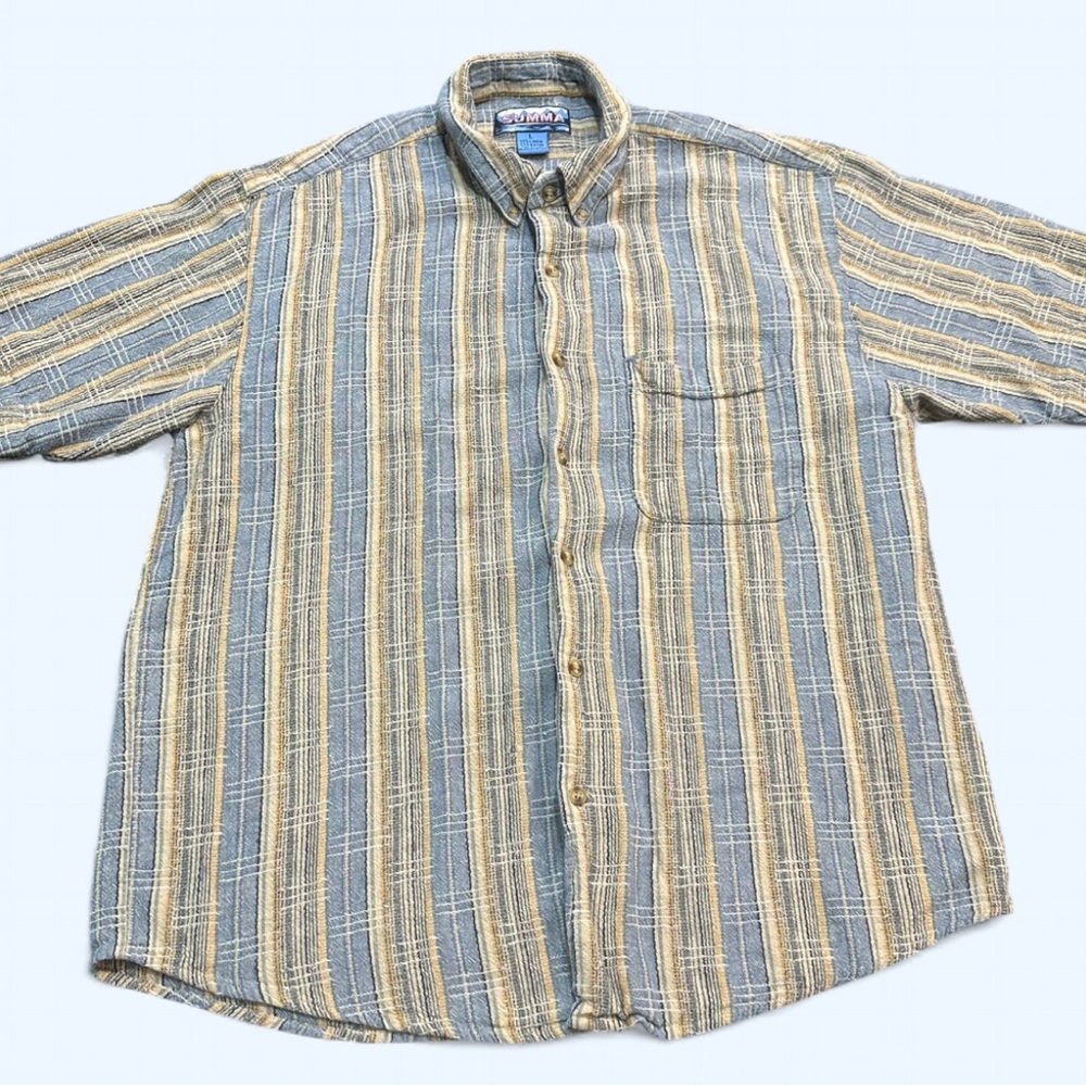 VINTAGE Summa Men’s Size Large short sleeve button up top. 55% linen!
